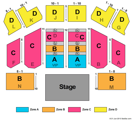 Morongo Casino Resort and Spa End Stage Zone Seating Chart
